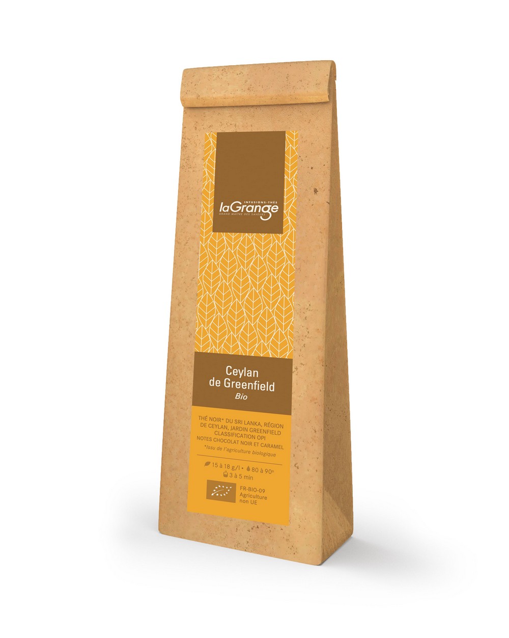 Thé noir - Ceylan de Greefield Bio - Pochette 100g