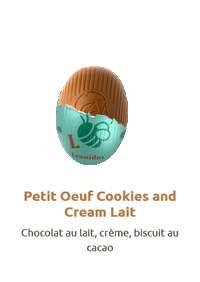 Petit oeuf cookie & cream lait