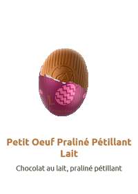 Petit oeuf praliné pétillant lait