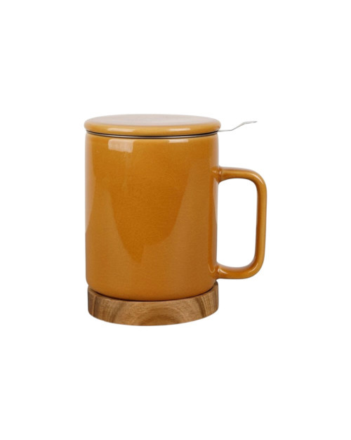 TISANIERE+FILTRE NORDIKA MOUTARDE CRAQUELE 35CL